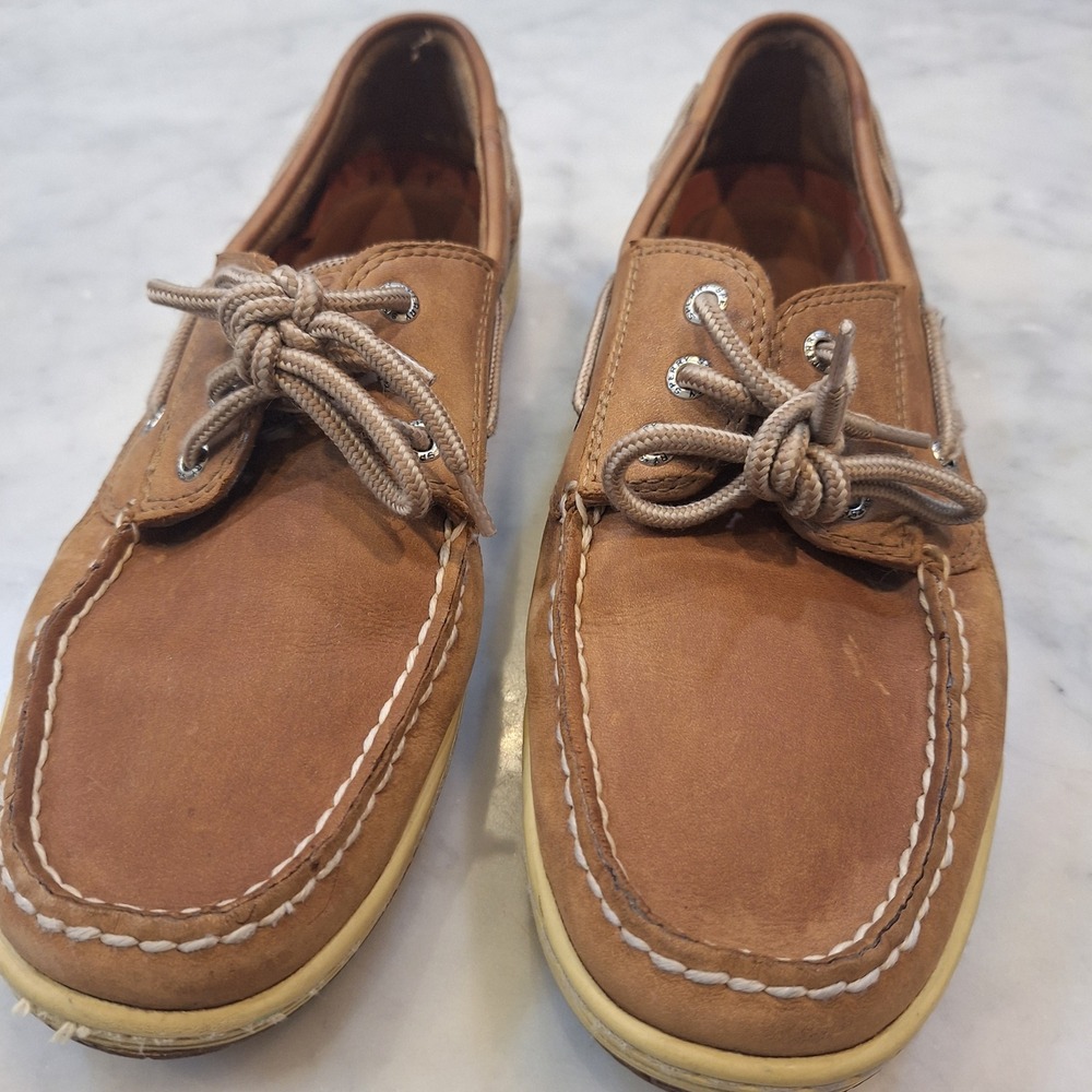 Sperry Boat Shoes Mens 9.5W Brown Billfish Leather Mesh Loafers 0793320 Deck